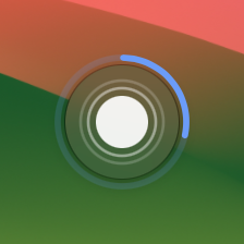 The Bloom button with a blue arc circling it while Claude Code works